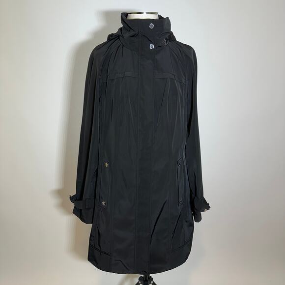 Calvin Klein Black Water Resistant Anorak Jacket Packable Womens Size Small S - Picture 1 of 12